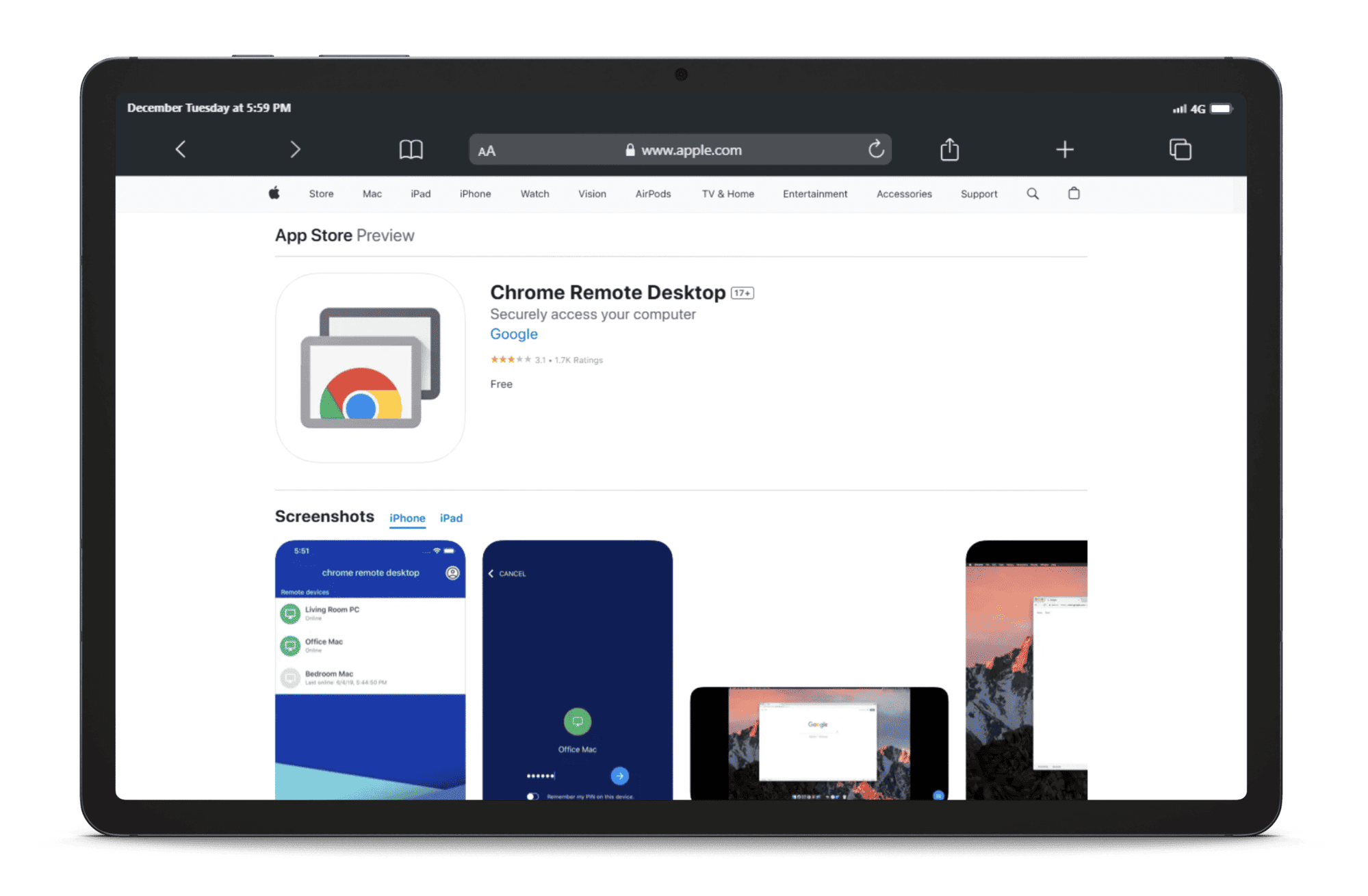 Chrome Remote Desktop to support iPad