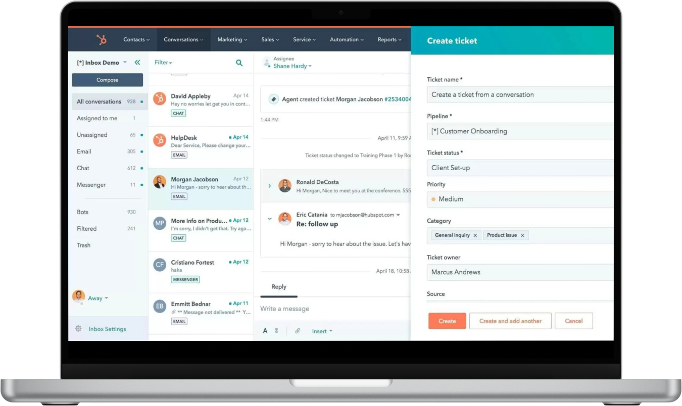 Hubspot help desk tool for SaaS business