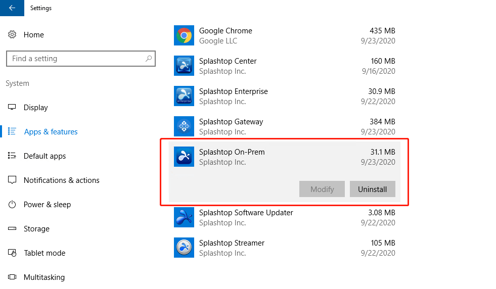 Standard Uninstallation Process for Splashtop Business/Streamer Apps