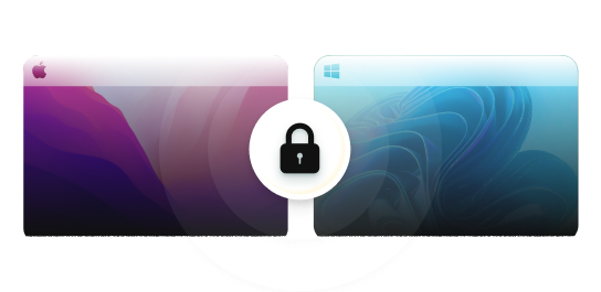 All session data is encrypted in transit using WSS and HTTPS protocols. Encrypted data flow between remote desktop sessions secured by HelpWire.