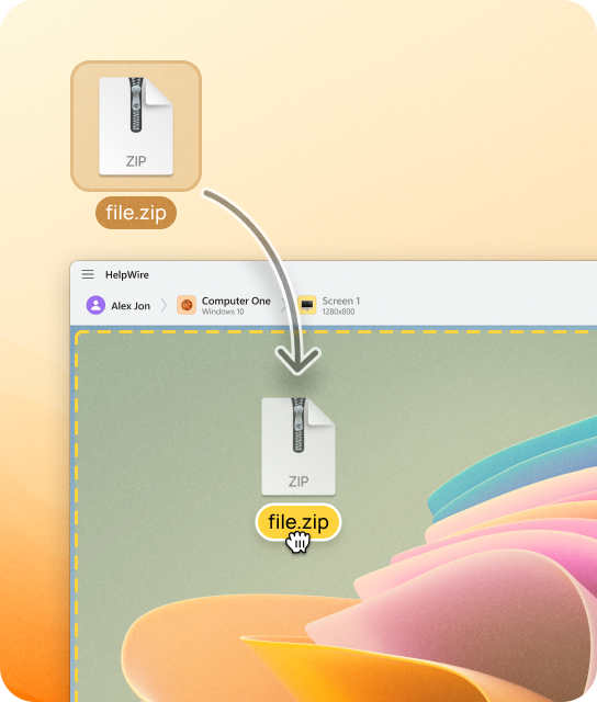 Invia file direttamente a un computer remoto