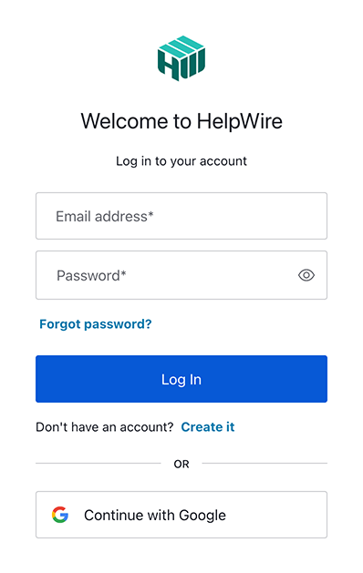 Register or log in to your HelpWire account